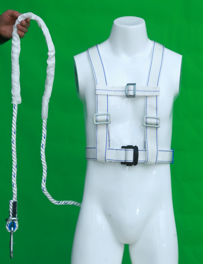 宏建雙背安全帶白色單小鉤